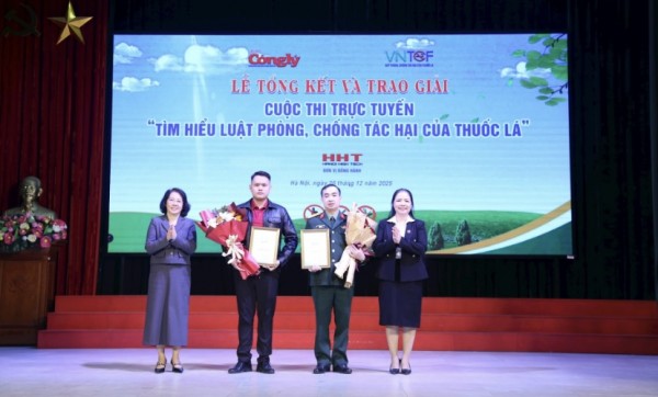 Tổng kết và trao giải Cuộc thi trực tuyến “Tìm hiểu Luật Phòng, chống tác hại của thuốc lá”